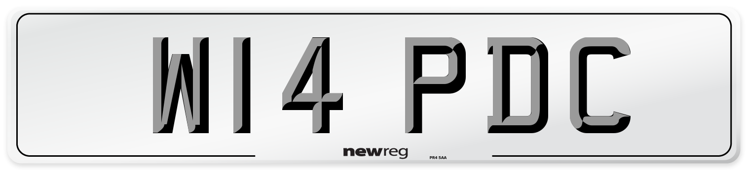 W14 PDC Number Plate from New Reg